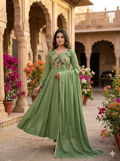 Luxury Floor Length Anarkali Style Gown For Festive Occasions